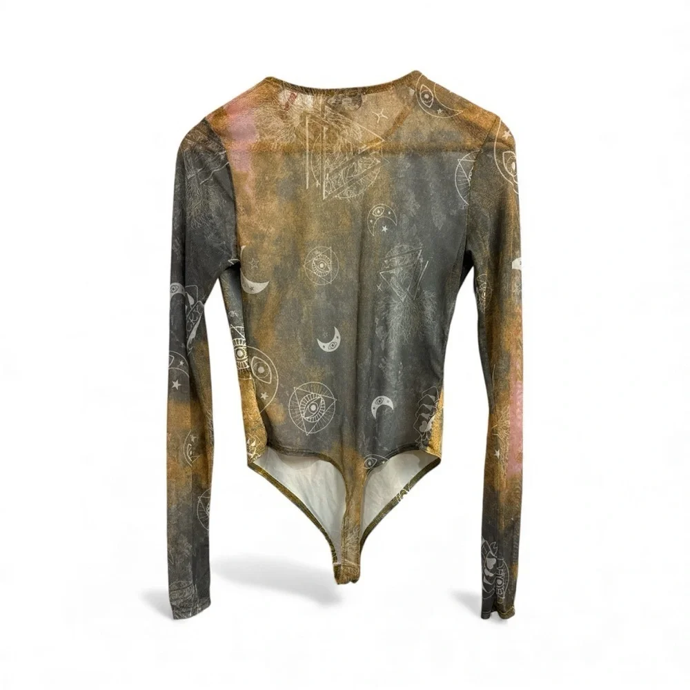 Celestial Print Long Sleeve Bodysuit set - Picture 3 of 5